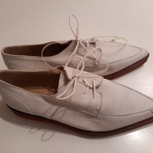 White suede menswear oxfords new never worn
